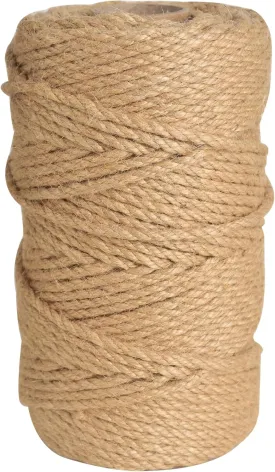Jute Twine Rope 1/5 Inch 328 ft Natural Twine for Craft Projects Cat Scratcher Scratching Post Tree Gardening Art Artworks Home Decoration Bulk Heavy-Duty Wedding Decor, Brown(5mm,100m)