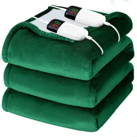 King Size Heated Electric Blanket - 90" x 108" with Dual Control, 10 Heating Levels & 8 Hours Auto Off, Soft Warm Flannel Gifts with Over-Heat Protection, ETL & FCC Certified