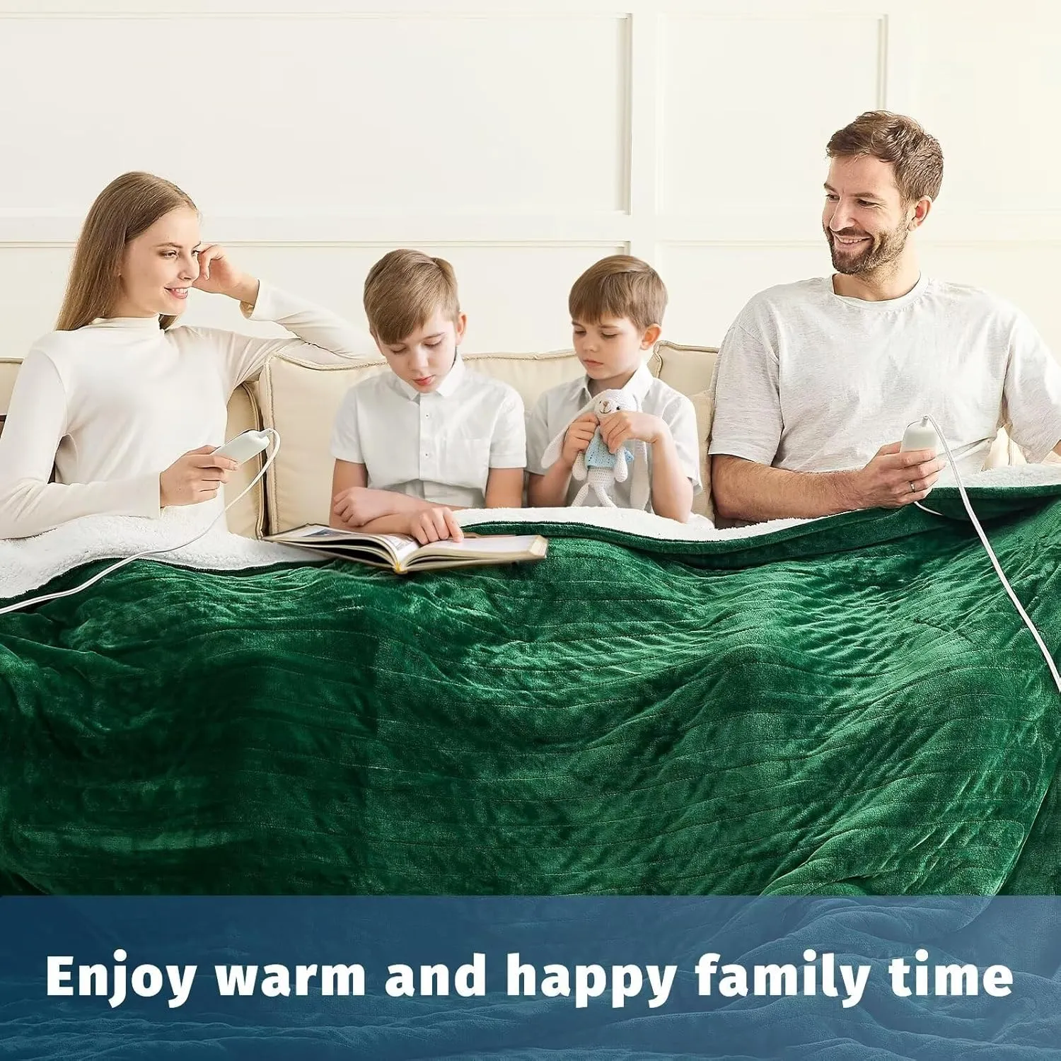 King Size Heated Electric Blanket - 90" x 108" with Dual Control, 10 Heating Levels & 8 Hours Auto Off, Soft Warm Flannel Gifts with Over-Heat Protection, ETL & FCC Certified
