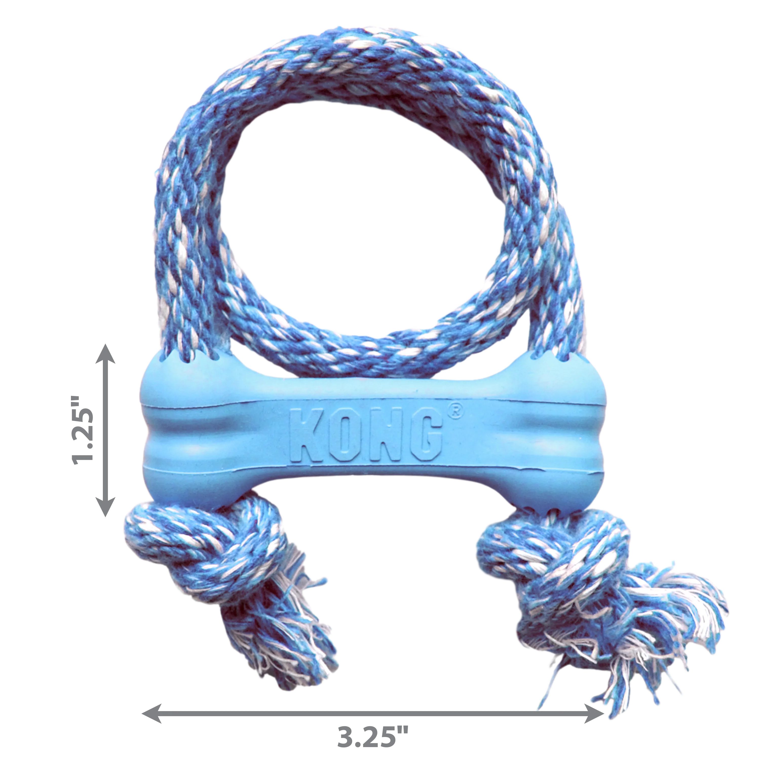 Kong Extra Small Puppy Goodie Bone With Rope, Assorted Colors, Dog Toy