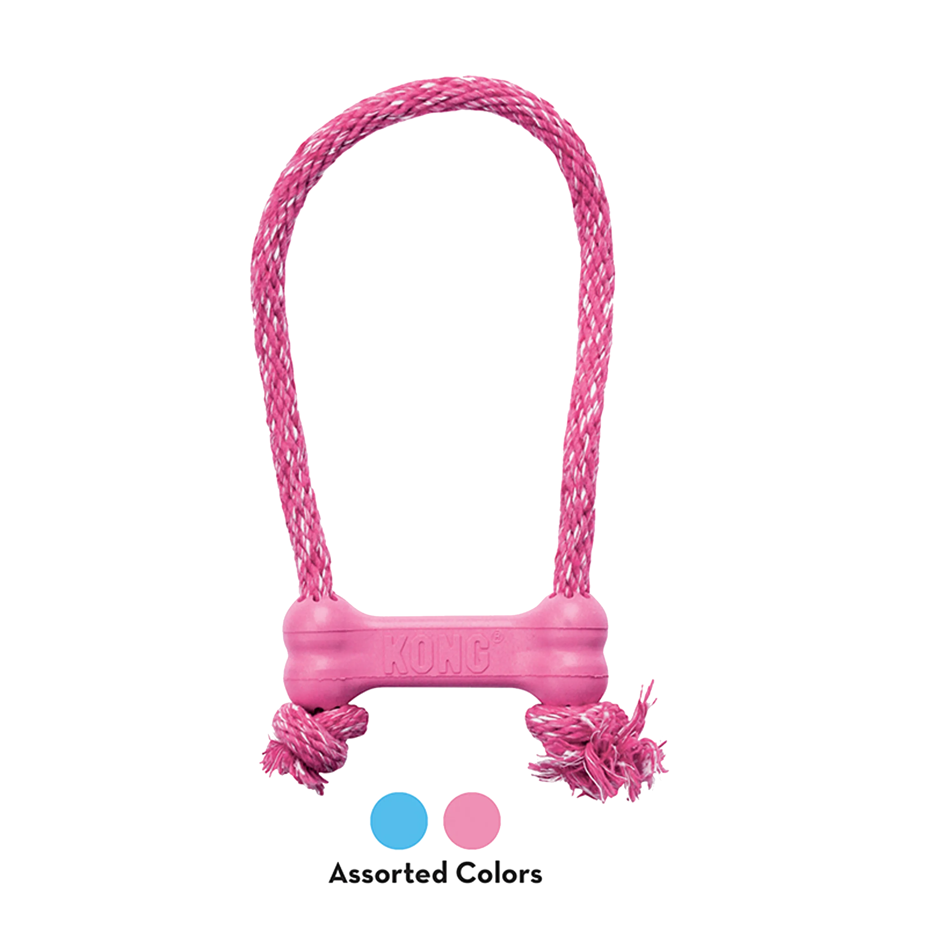 Kong Extra Small Puppy Goodie Bone With Rope, Assorted Colors, Dog Toy