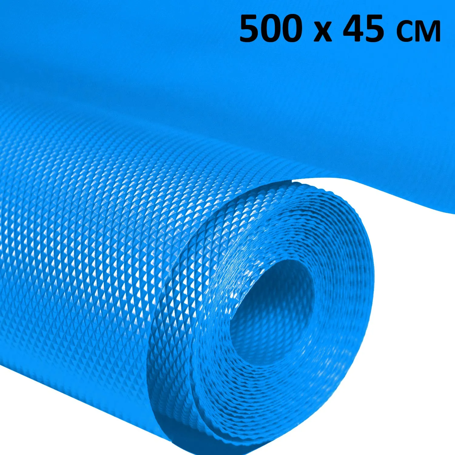 Kuber Industries Multipurpose Textured Super Strong Anti-Slip Mat Liner,Size 45X500 cm (5 Meter Roll, Blue) - CTKTC40260, Standard
