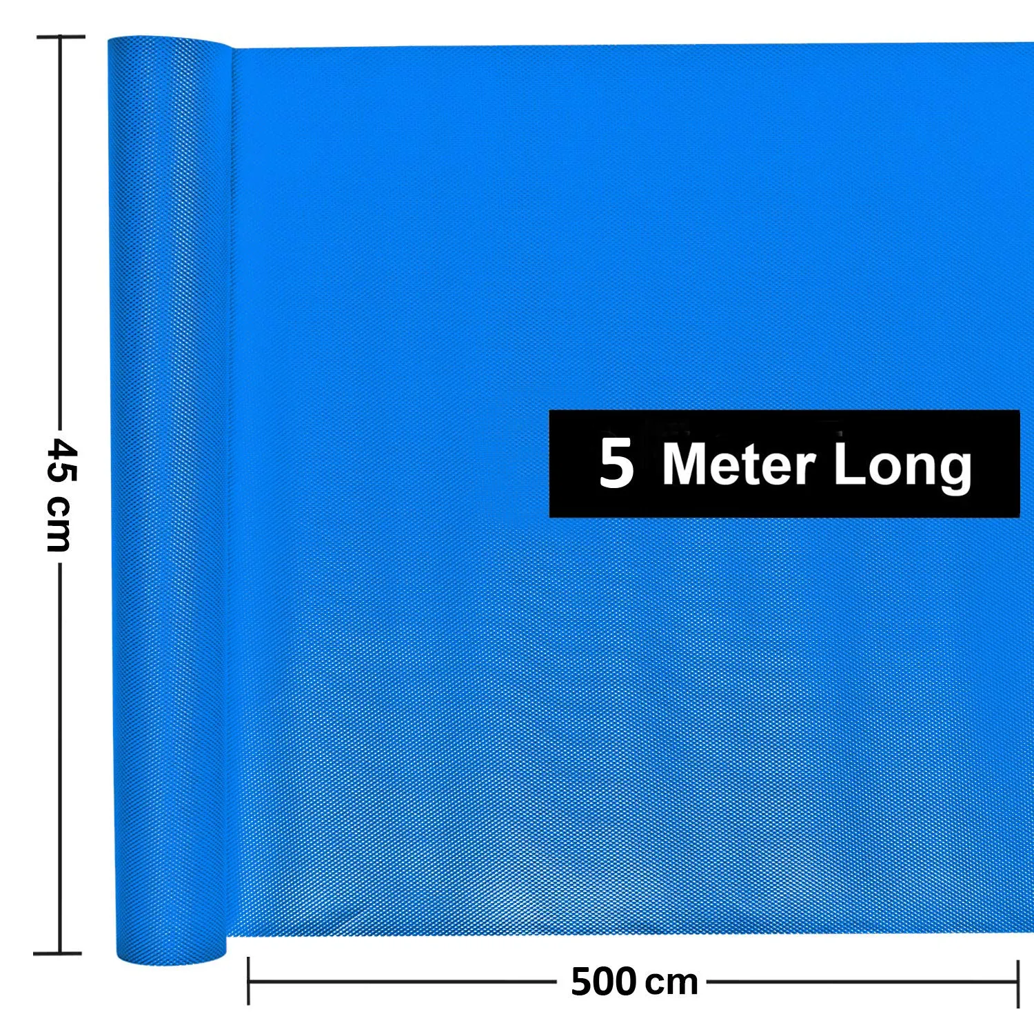 Kuber Industries Multipurpose Textured Super Strong Anti-Slip Mat Liner,Size 45X500 cm (5 Meter Roll, Blue) - CTKTC40260, Standard