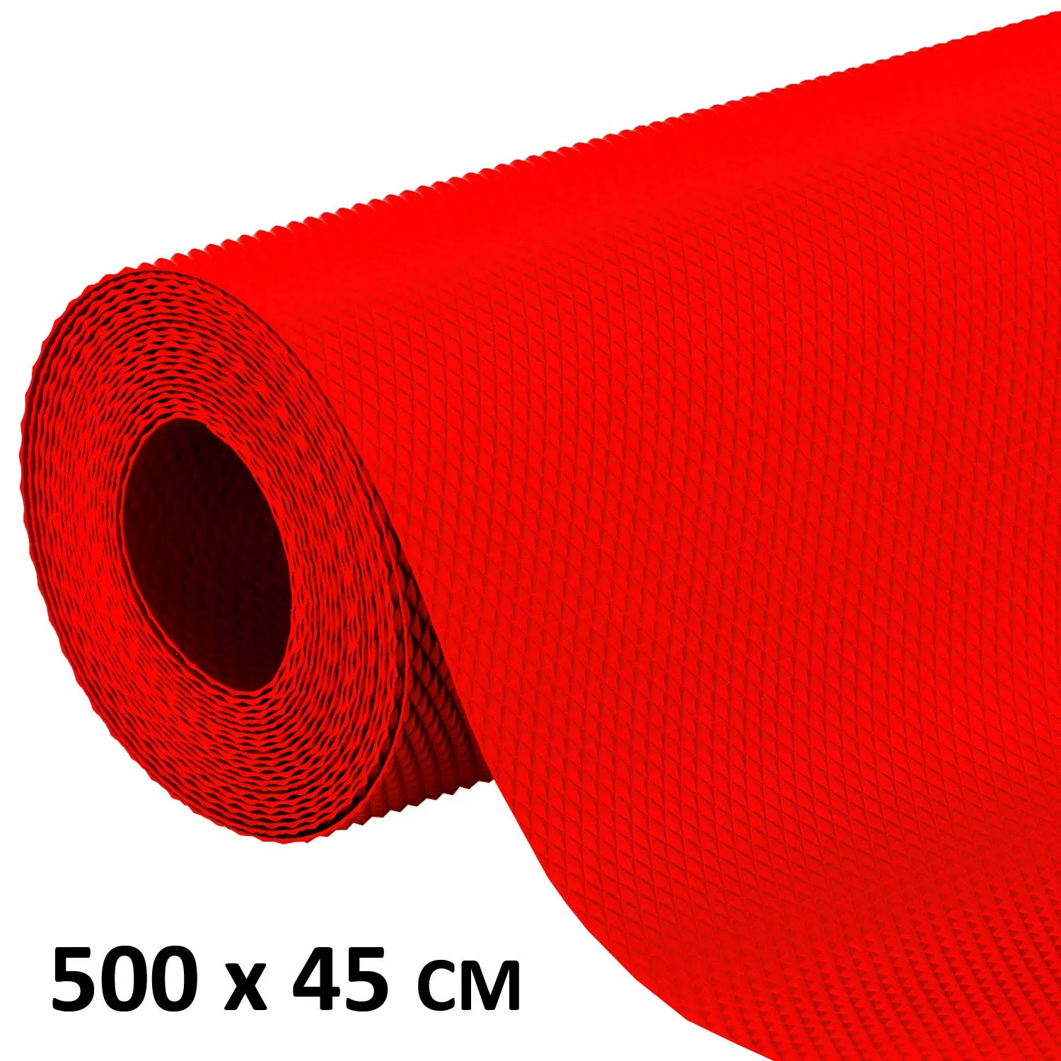 Kuber Industries Multipurpose Textured Super Strong Anti-Slip PVC Mat Liner (CTKTC40255, Red, 5 Meter Roll, 45X500 cm)