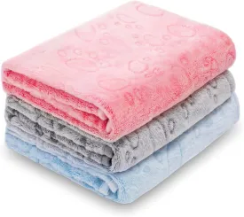 LeapSheep Pet Blankets for Dogs Cats - 3Pack Heart Pattern Super Soft Fluffy Dog Blankets for Small Medium Large Doggy Kitten (Light, Large)