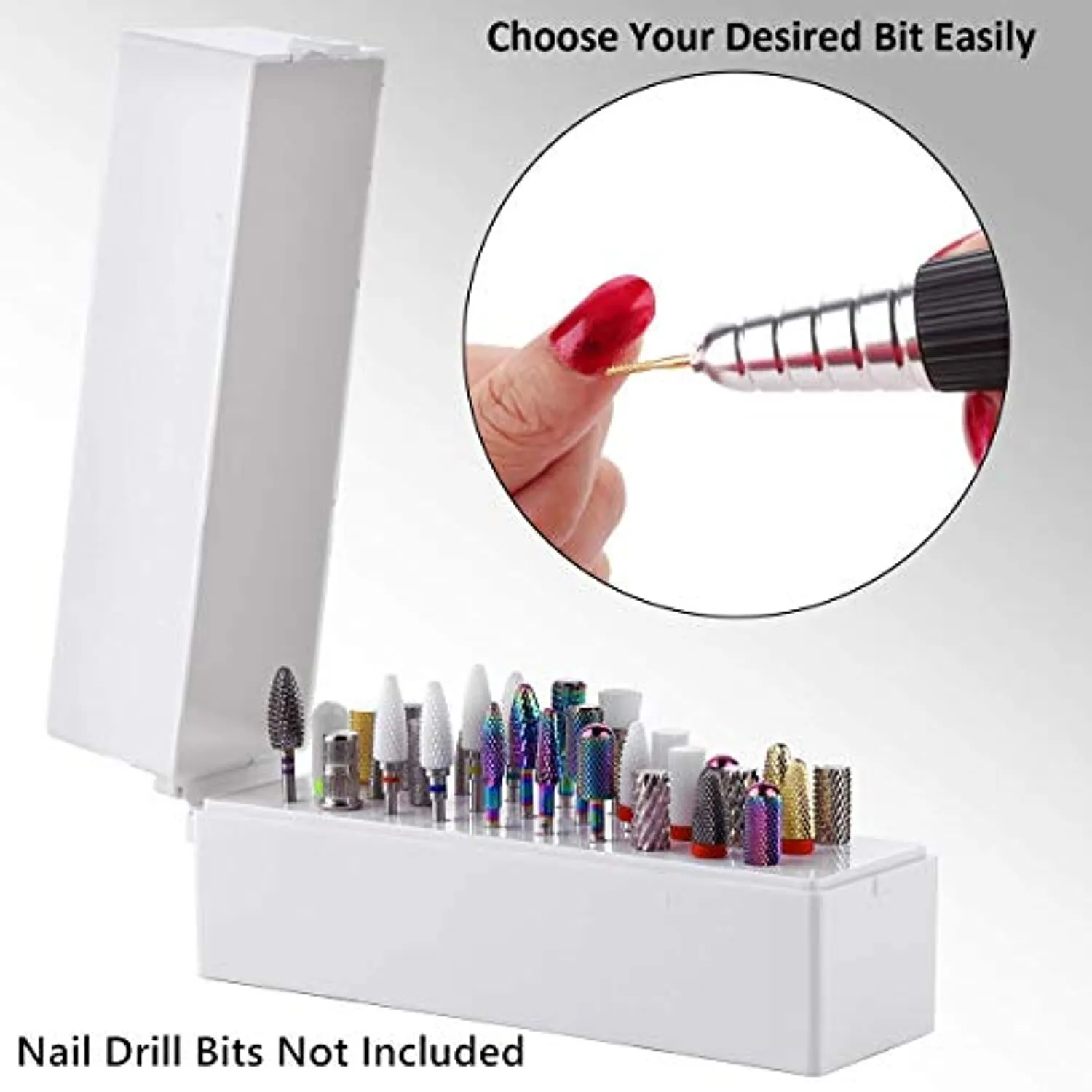 Makartt Geneviere Electric Nail Drill Machine with Nail Drill Bits Holder Dustproof Stand Bundle