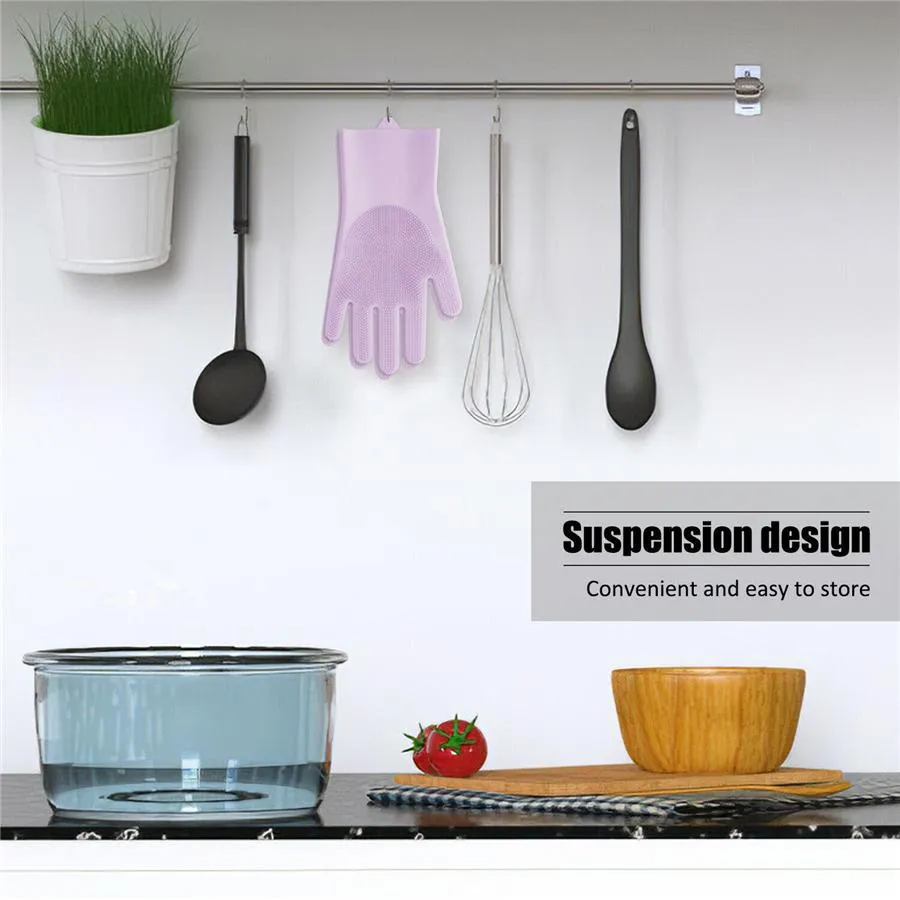 Multi-purpose Magic Silicone Dish Washing Scrubber Cleaning Gloves