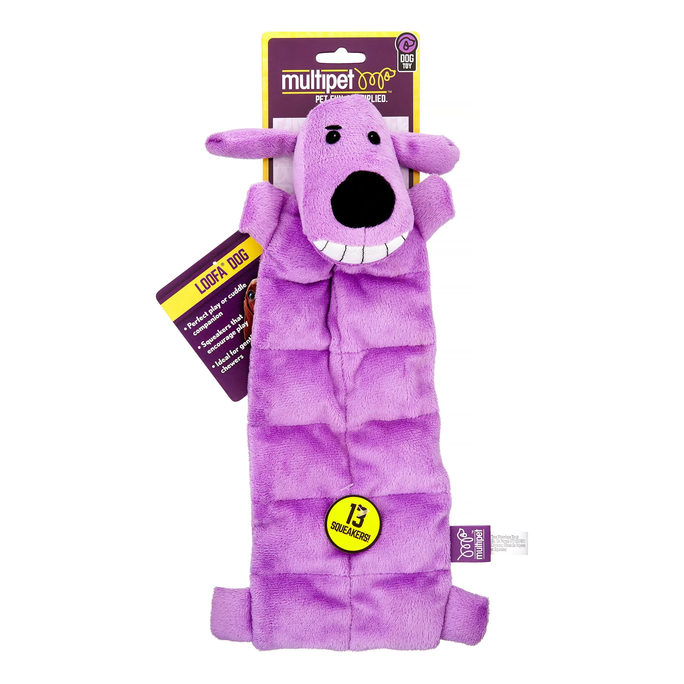 Multipet Loofa Squeaky Mat and Plush Dog Toy - 12" Inches