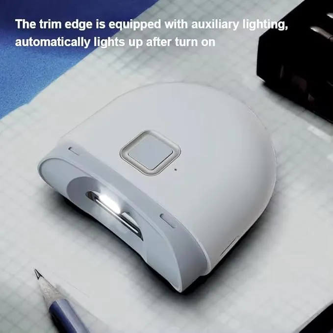 New D603 Automatic Electric Nail Trimmer/Clipper with LED Light & 2 Speeds with Nail Scraps Storage, USB-C Rechargeable Fingernail Clipper/Trimmer for Adults, White