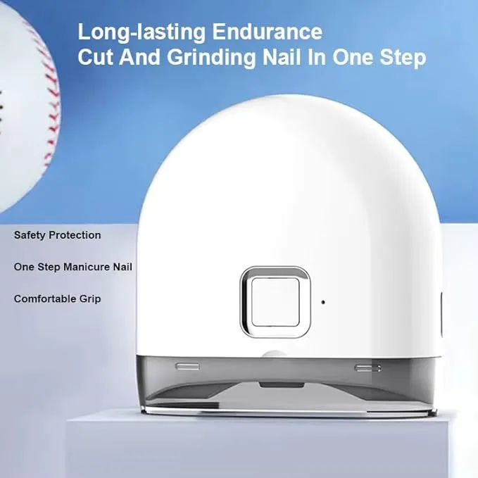 New D603 Automatic Electric Nail Trimmer/Clipper with LED Light & 2 Speeds with Nail Scraps Storage, USB-C Rechargeable Fingernail Clipper/Trimmer for Adults, White