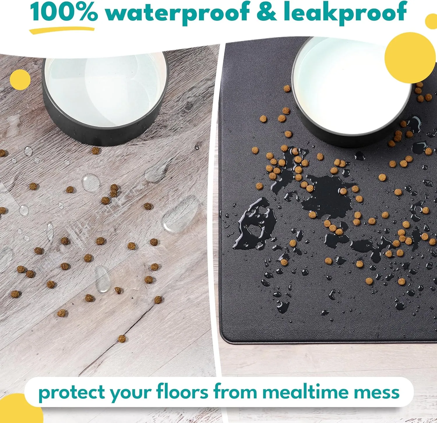 Noir Pet Food Mat