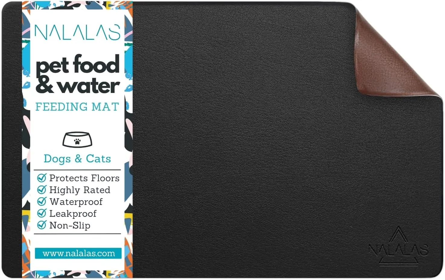 Noir Pet Food Mat