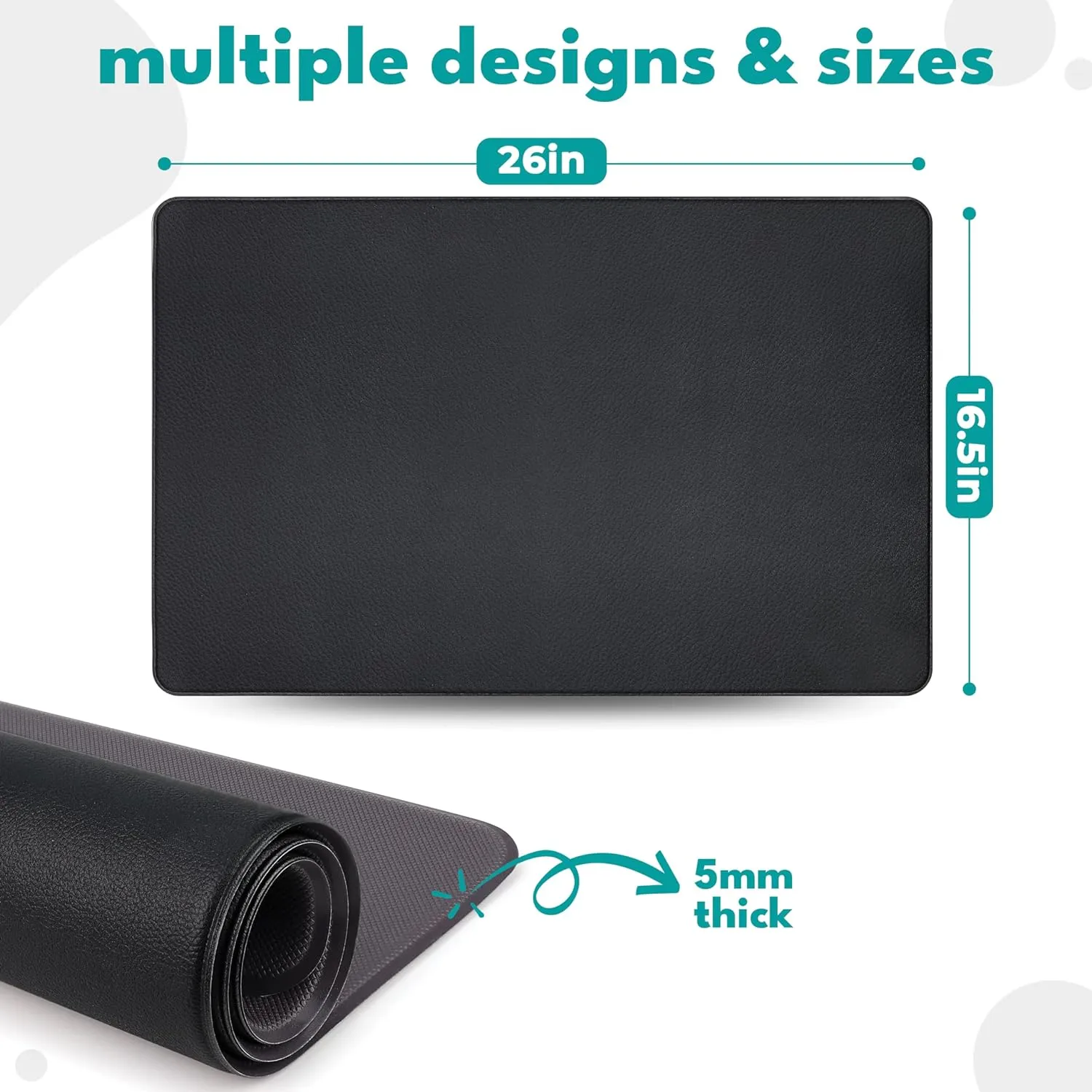 Noir Pet Food Mat
