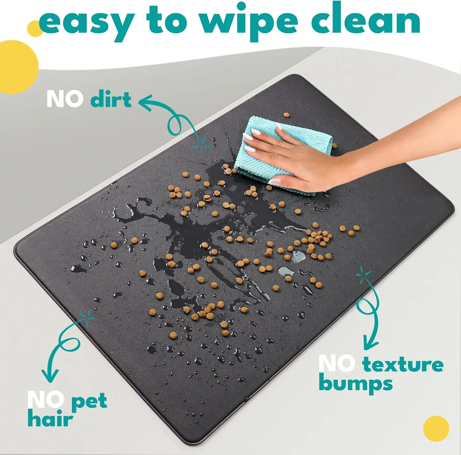 Noir Pet Food Mat
