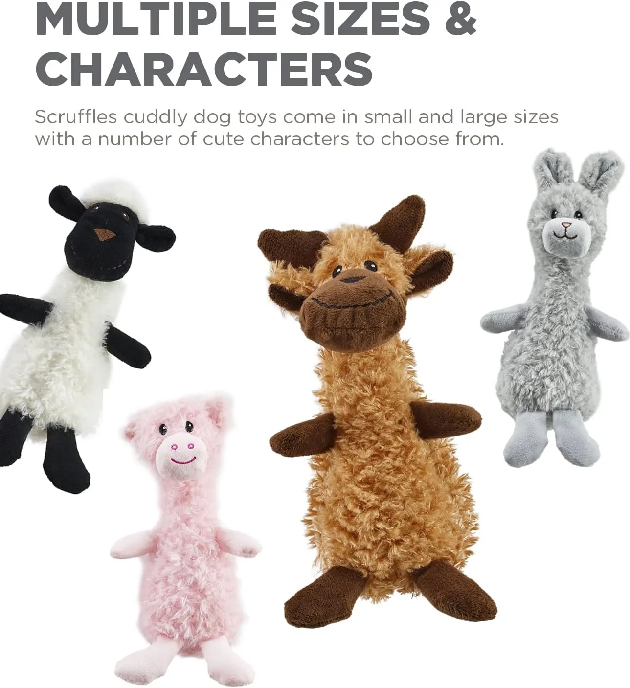 Outward Hound Scruffles Moose Plush Squeaky Dog Toy, Small