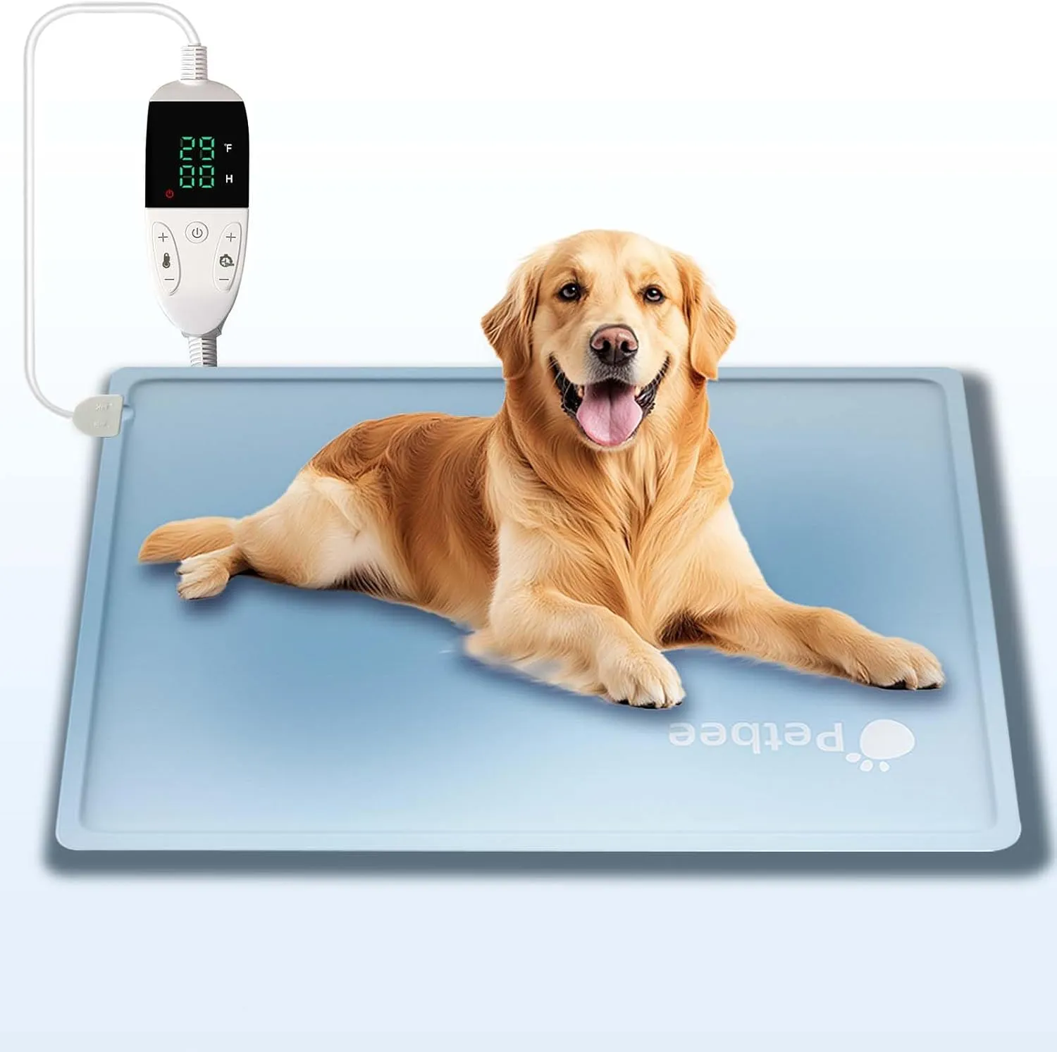 Pet Heating Pad, Waterproof Adjustable Temperature Indoor Cat Heating Pad with Timer, 86-140 Easy to Clean, Cloth Cover Included - 19.68" x 25.6" Medium