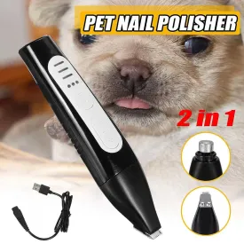 Pet nail tools 2 in 1 usb electric pet nail grinder dog cat paws hair grooming clipper