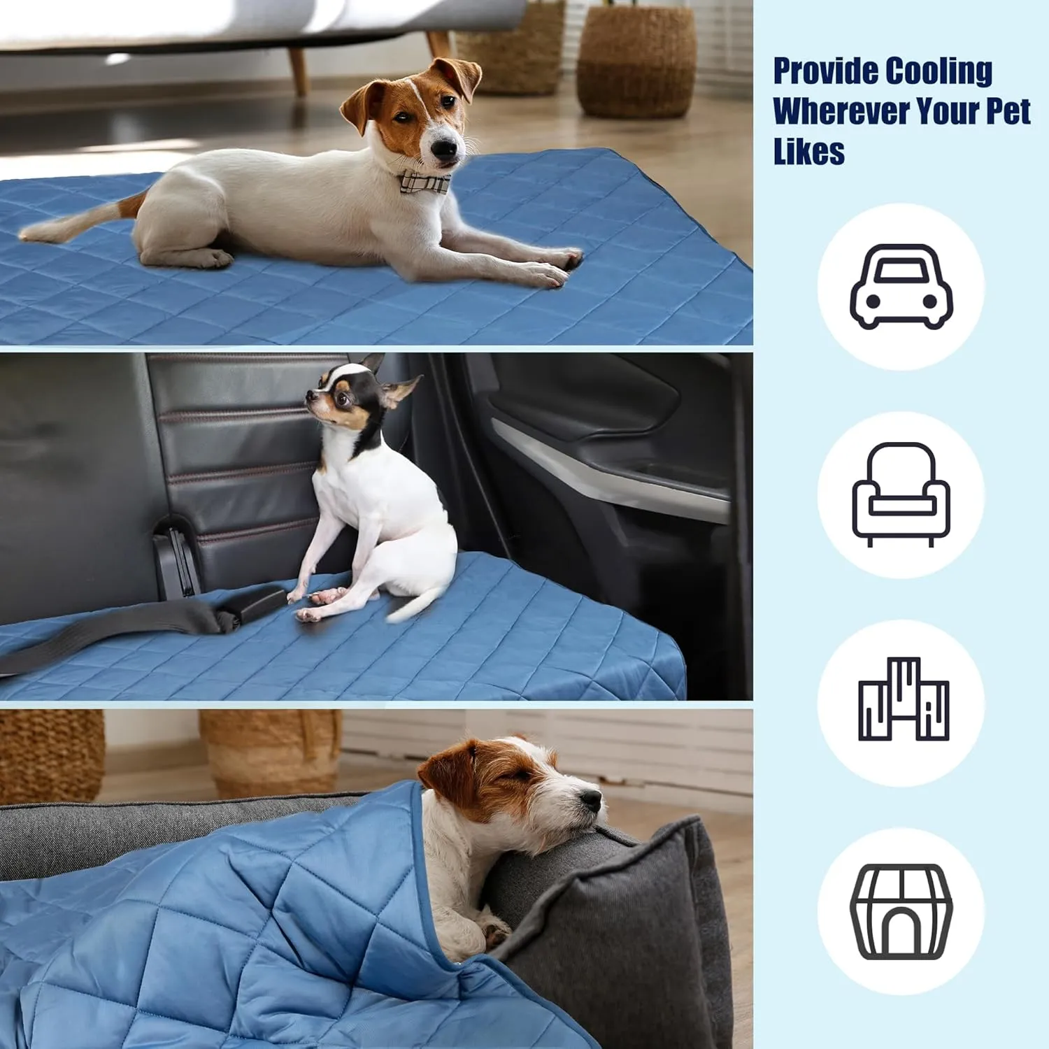 Premium Cooling Blanket for Dogs Pet Cooling Pads Washable Pet Cool Mat for Cats Hot Weather Puppy Lightweight Throw Calming Pad(40x60 inches)