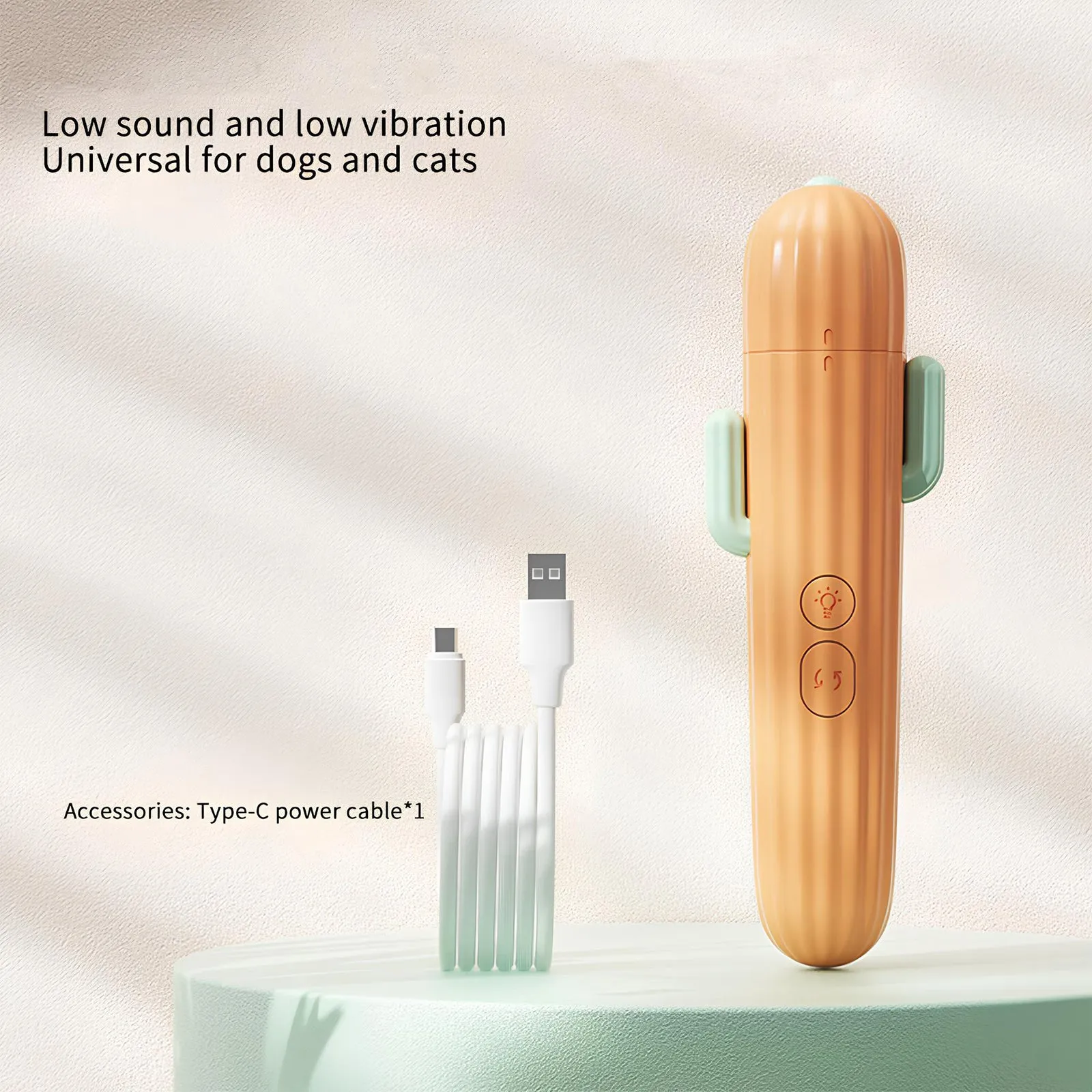 Rechargeable Cactus-Shaped Pet Nail Clipper