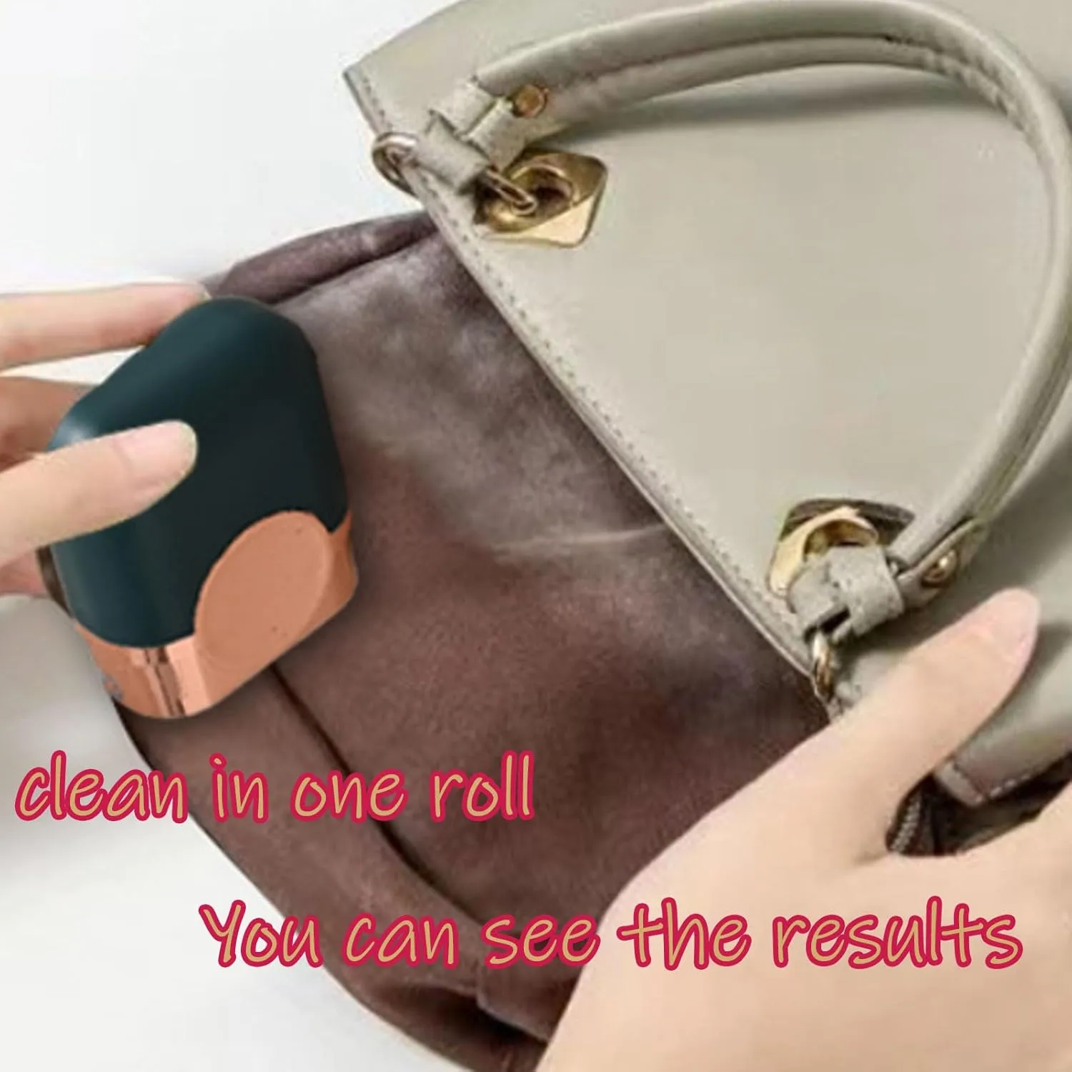 Reusable Lint Roller,2 In1 Washable Lint Remover, Equipped with Lint Brush, It is Very Suitable for Households with Pets. (1, Gold Trimmed Green)