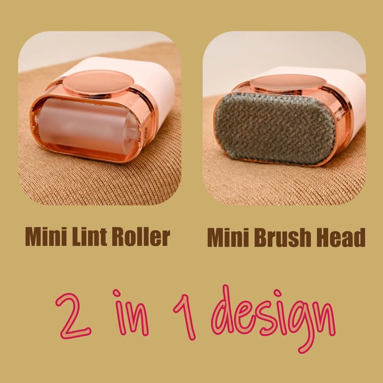 Reusable Lint Roller,2 In1 Washable Lint Remover, Equipped with Lint Brush, It is Very Suitable for Households with Pets. (1, Gold Trimmed Green)