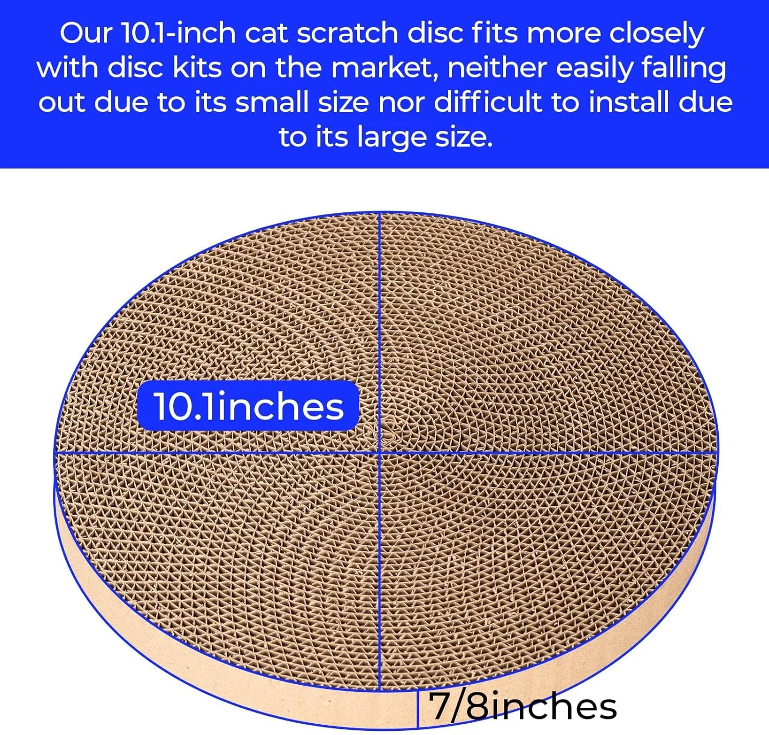 Round Cat Scratcher Refill 10 Inch Diameter 7/8 Inch Thickness Cat Scratching Board Cat Scratchers for Indoor Cats Scratch Pad (2pcs)