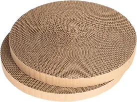 Round Cat Scratcher Refill 10 Inch Diameter 7/8 Inch Thickness Cat Scratching Board Cat Scratchers for Indoor Cats Scratch Pad (2pcs)