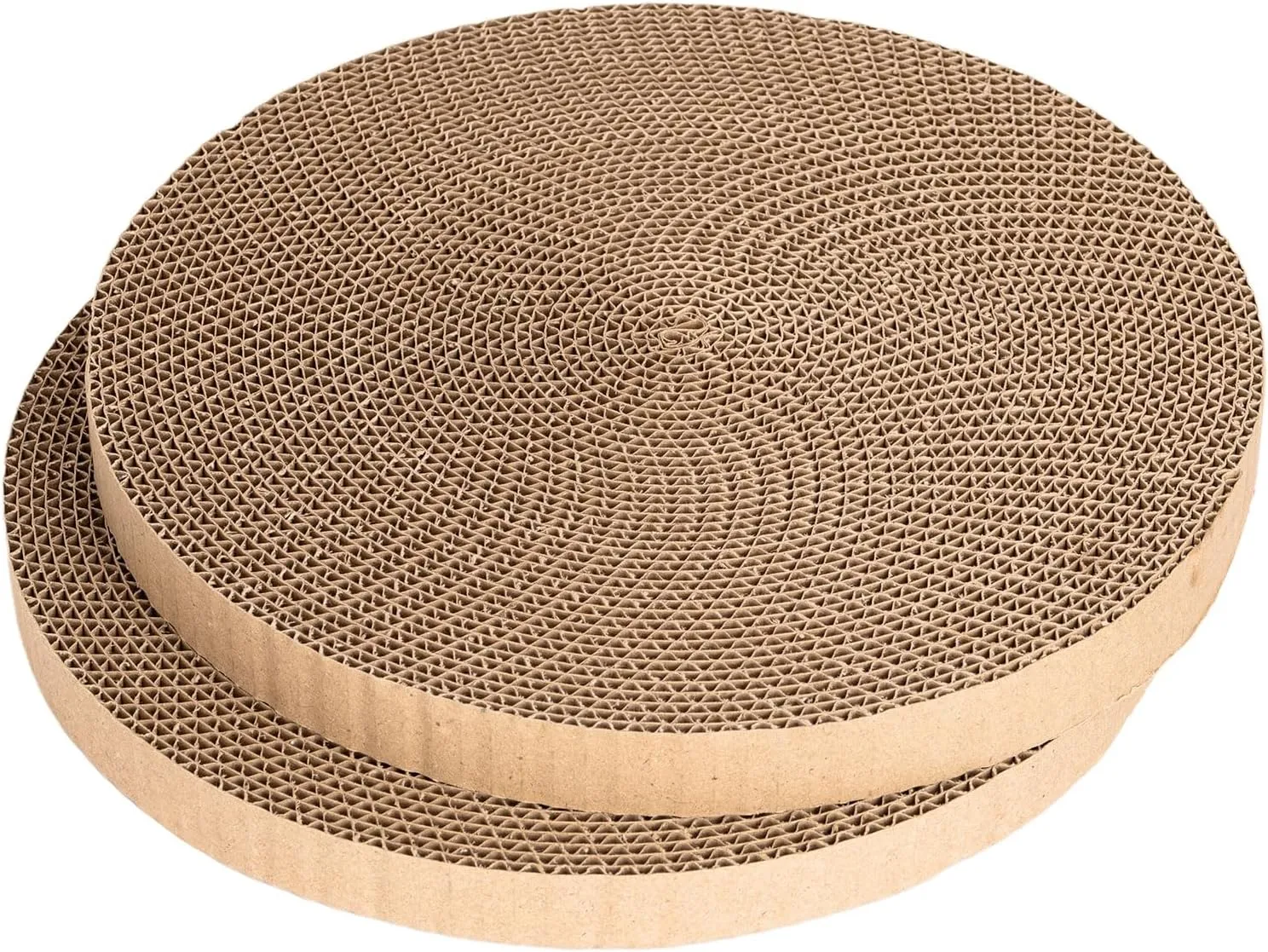 Round Cat Scratcher Refill 10 Inch Diameter 7/8 Inch Thickness Cat Scratching Board Cat Scratchers for Indoor Cats Scratch Pad (2pcs)