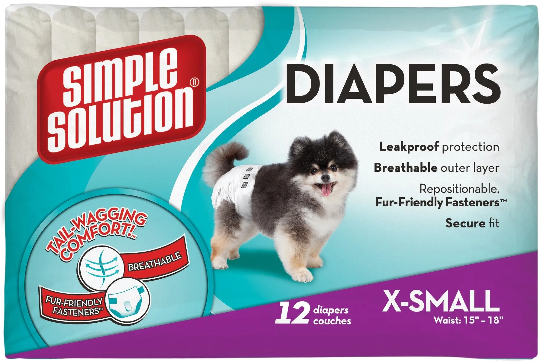 Simple Solution Disposable Female Diapers - 12 Pack