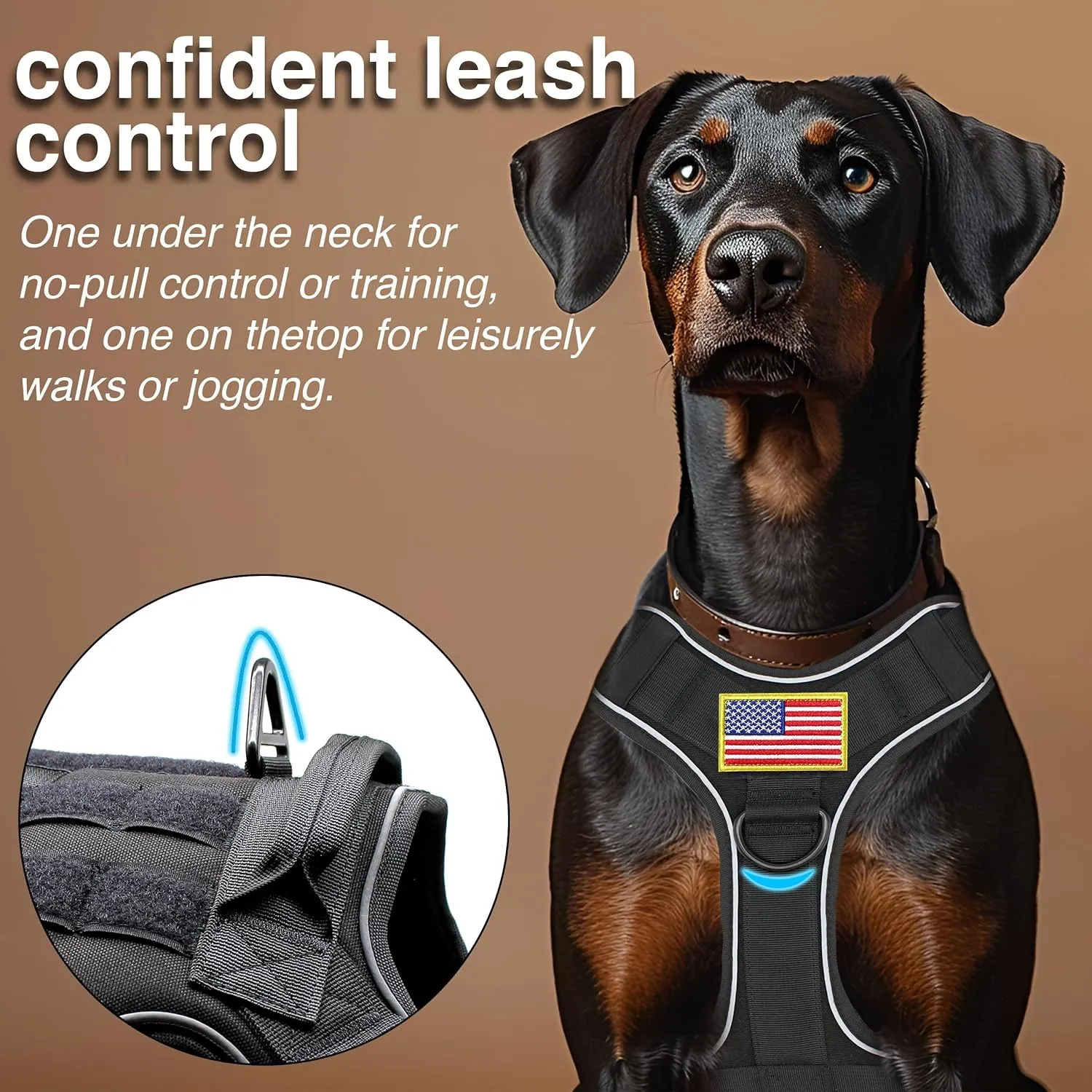 Tactical Dog Cooling Harness Vest with Gel Ice Packs, No Pull Cooling Vest for Summer, Dog Harness with Handle, Adjustable Dog Vest Harness for Summer Walking Hiking Training (Medium)