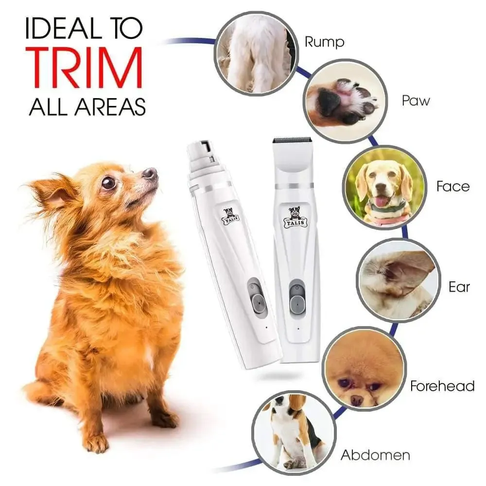 Talis Dog Nail Grinder and Electric Trimmer Hair Clippers Nail Kit for Cats, Dogs, Rabbits, Birds