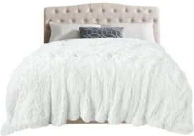 TOONOW Extra Soft Fuzzy Faux Fur Blanket Twin Size 70"x78", Reversible Lightweight Plush Fuzzy Cozy Soft Blankets and Throws for Couch Sofa Bed, Decorative Fluffy Plush Comfy Blanket, Pure White