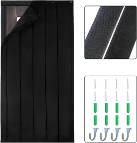 TroyStudio Thick Door Soundproofing Blanket, 37.5 x 86.6 x 0.8 inches Heavy Window Sound Barrier Sheet, Home Acoustic Dampening Curtain Divider, Wall Noise Blocker for Bedroom Music Recording Studio