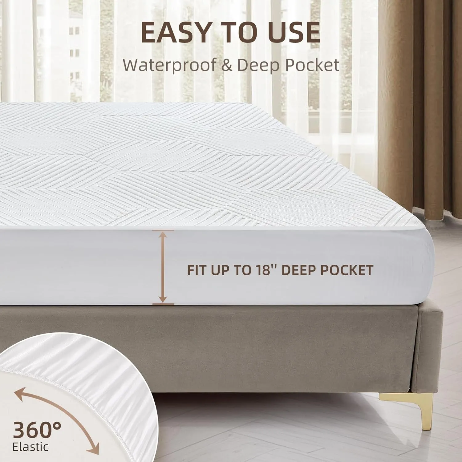 Twin XL Waterproof Heated Mattress Pad, 9 Heat Settings, Auto Off, Machine Washable, White, 39" x 80" x 17.3" Deep Pocket, Multi-Zone, Smart Digital Control, 5-Year Warranty