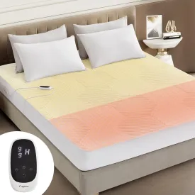Twin XL Waterproof Heated Mattress Pad, 9 Heat Settings, Auto Off, Machine Washable, White, 39" x 80" x 17.3" Deep Pocket, Multi-Zone, Smart Digital Control, 5-Year Warranty