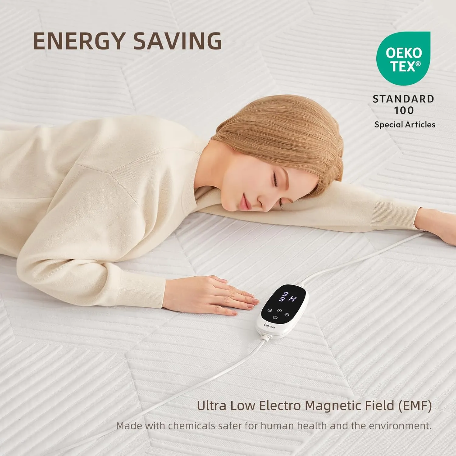Twin XL Waterproof Heated Mattress Pad, 9 Heat Settings, Auto Off, Machine Washable, White, 39" x 80" x 17.3" Deep Pocket, Multi-Zone, Smart Digital Control, 5-Year Warranty