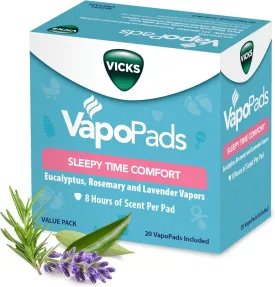 Vicks VapoPads Sleepy Time Comfort - Vapor Pads Refill Humidifiers and Steam Inhalers - Rosemary, Lavender, and Eucalyptus, FSA/HSA Eligible, 20-Pack, Box Color May Vary