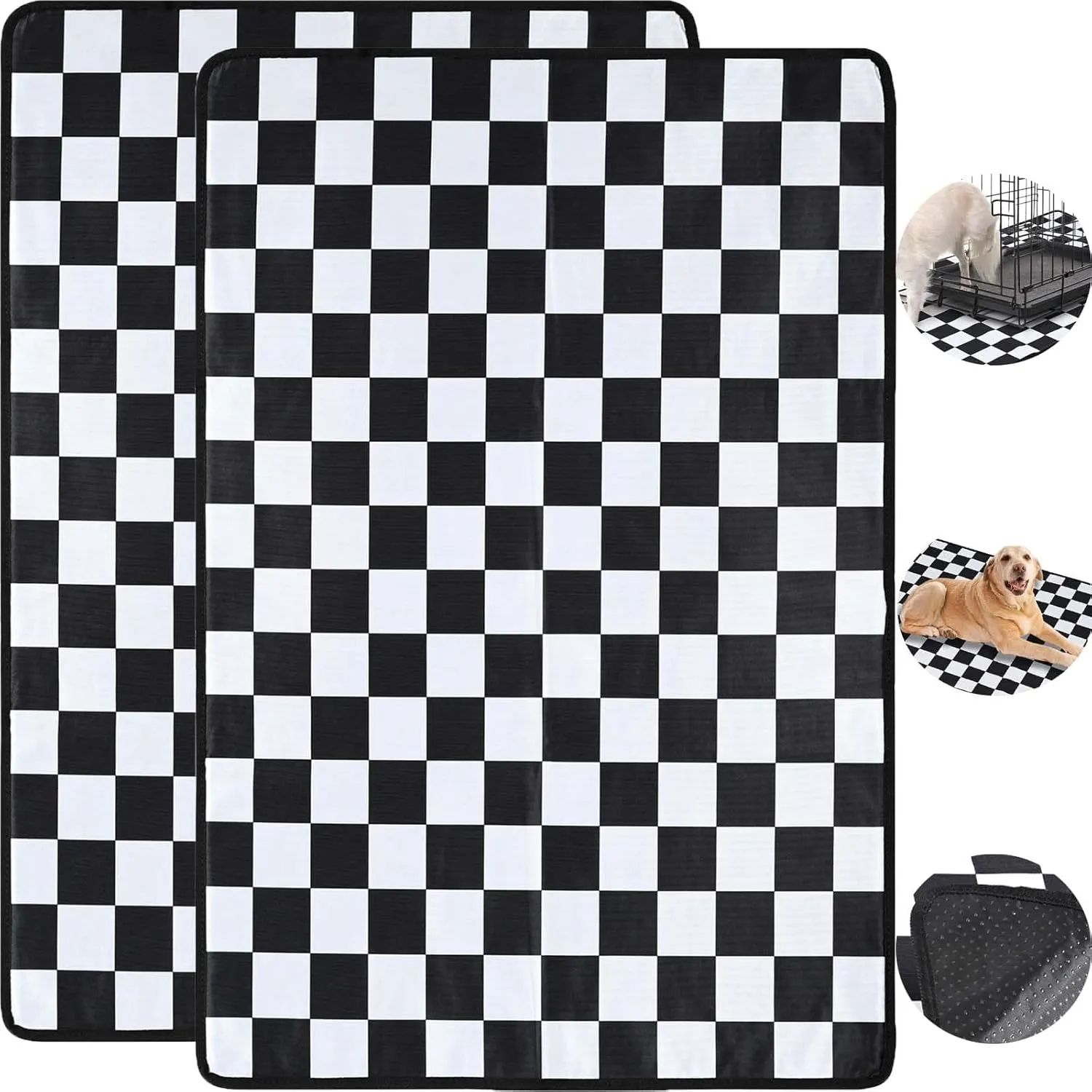 Washable Puppy Pee Pad for Dogs & Pets Cat Guinea Pig Rabbit, 36x24 4-Layer Reusable Non-Slip Dog Mat for Potty Training Whelping Food, Puppies Essentials for Bed Crate Cage Panel Pen Sofa