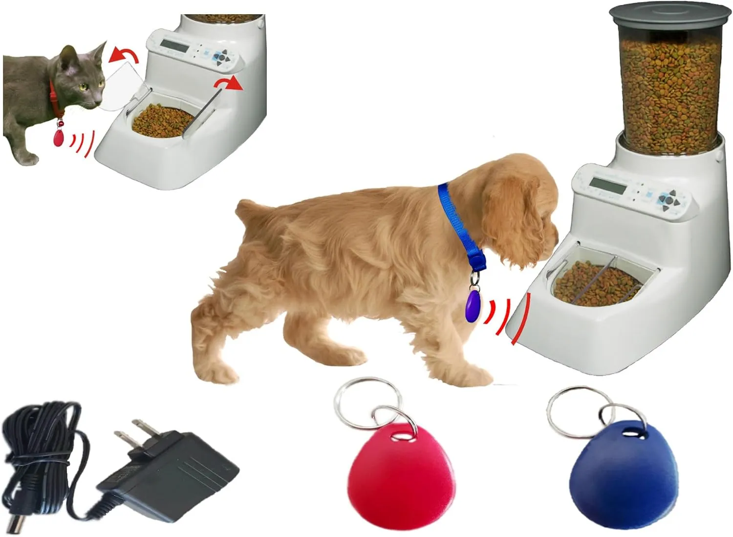 Wireless Whiskers AI (Artificial Intelligence), RFID, Access Control and Multi-Pet Feeder.