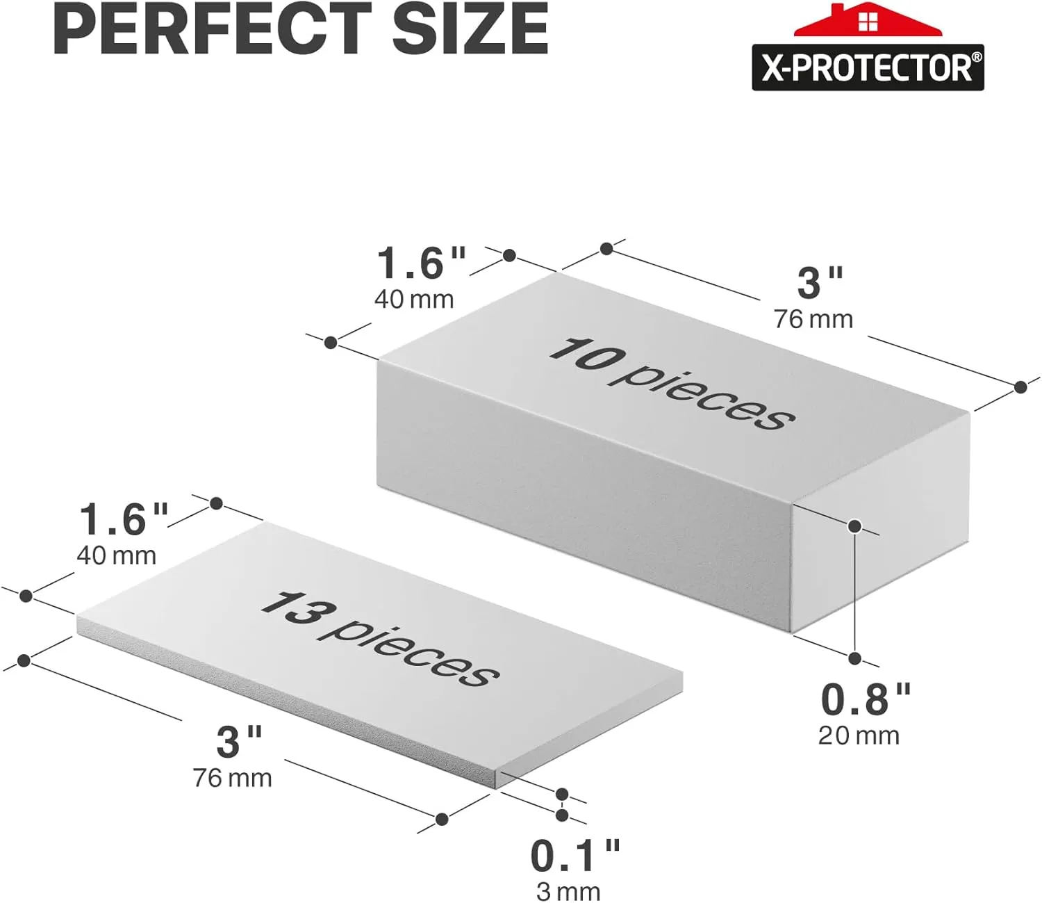 X-Protector Headboard Stoppers for Wall - 23 Pcs Pack, White - Premium Foam Wall Protector from Furniture - Ideal Furniture Bumpers to Protect Walls from Damage - Assorted Bed Stoppers for Headboard